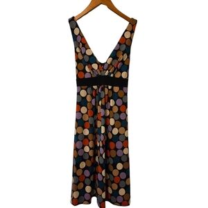 BCX Polka Dot V-Neck Backless Sundress
